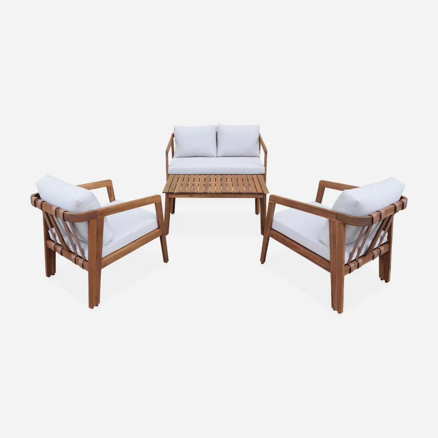 4-seater wooden garden sofa set