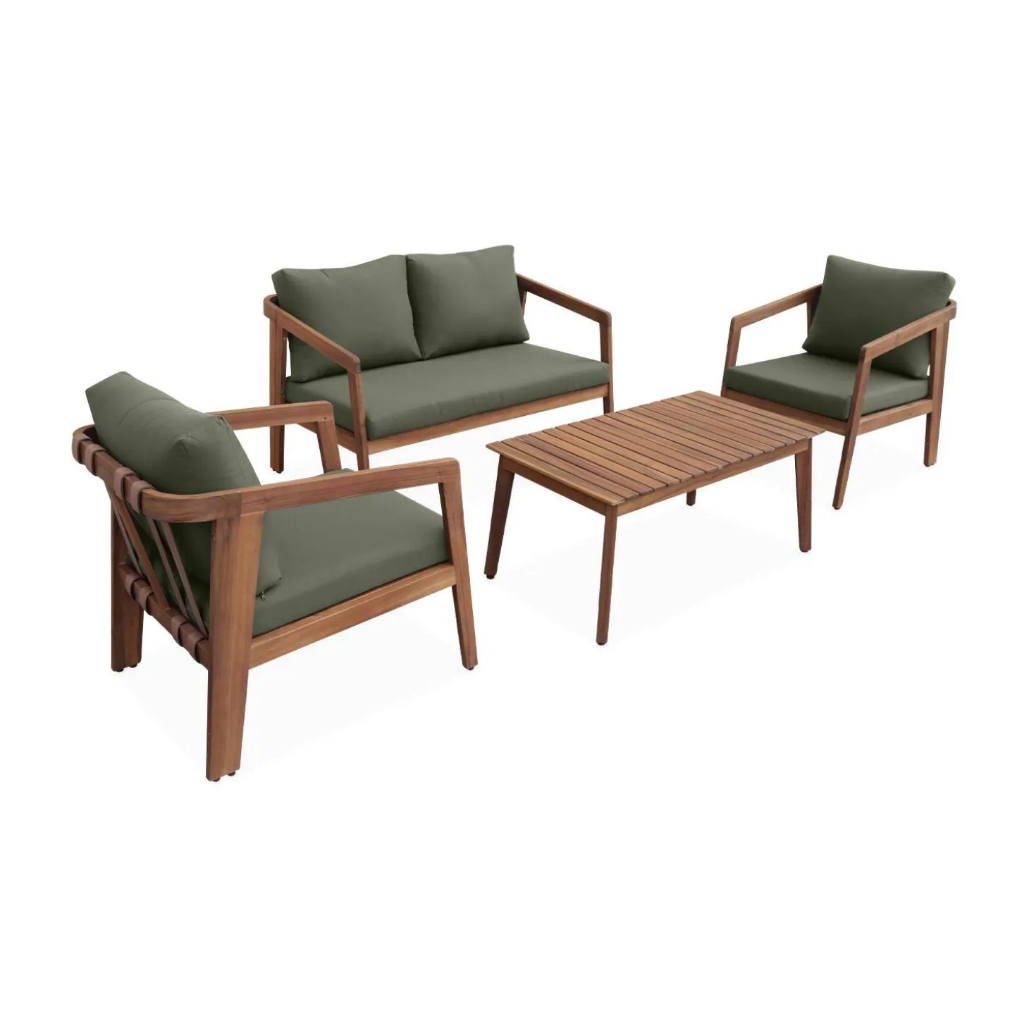 4-seater wooden garden sofa set