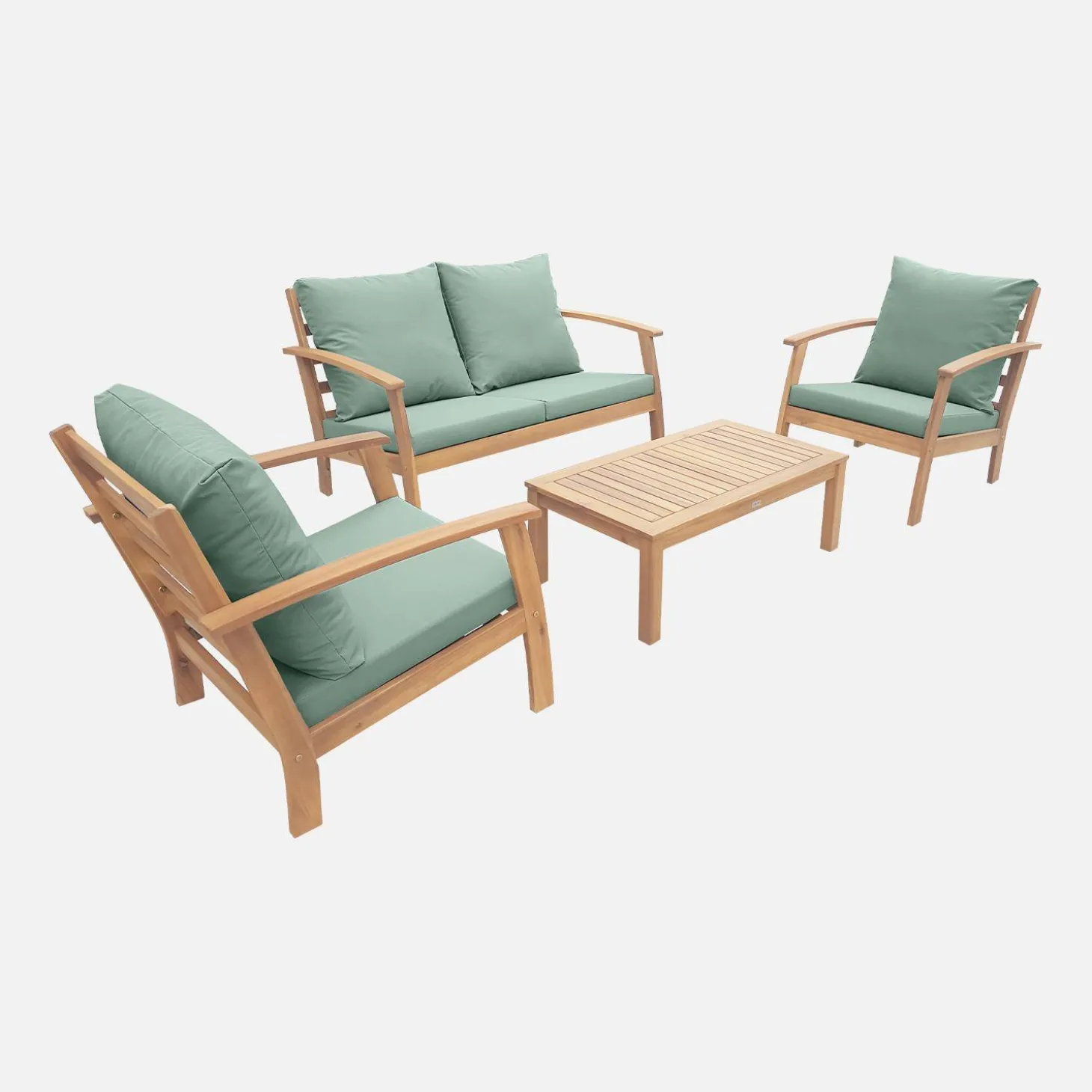 4-seater wooden garden sofa set