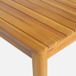 8-seater wooden garden table with rounded corners