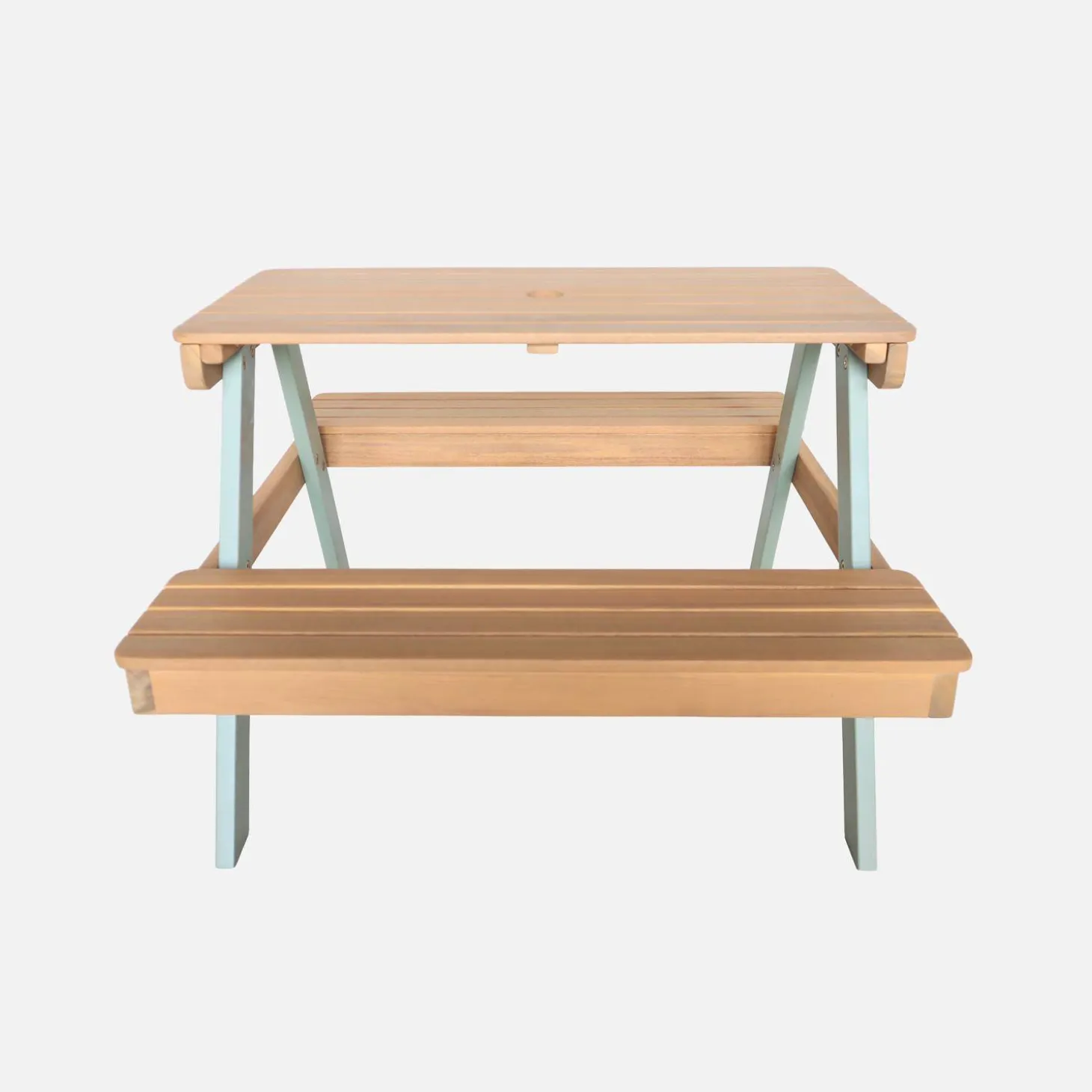 2-seater wooden picnic table for children