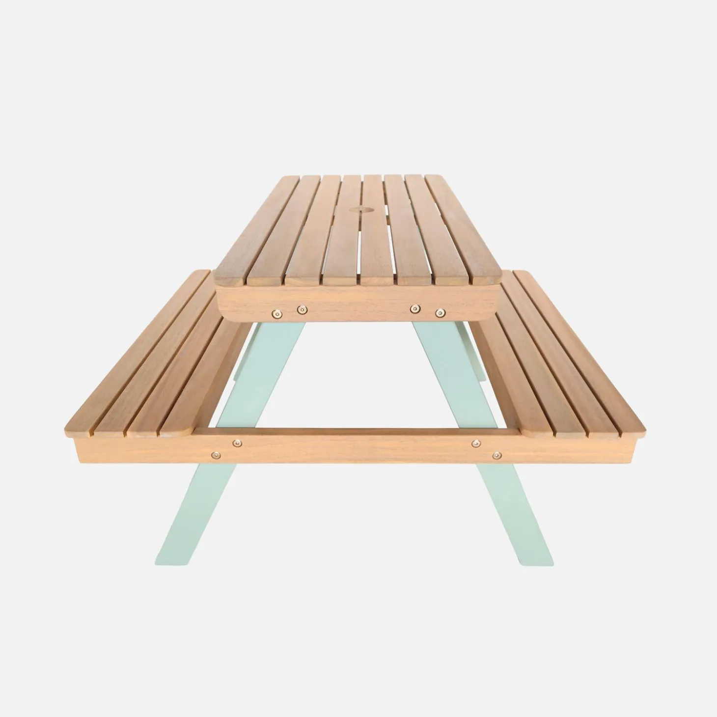 2-seater wooden picnic table for children