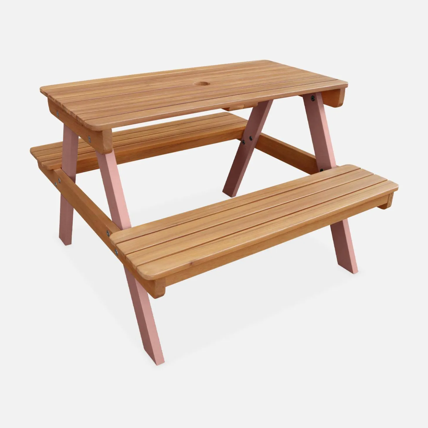 2-seater wooden picnic table for children