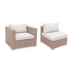 5-seater woven resin garden furniture set