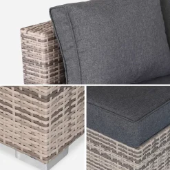 5-seater woven resin garden furniture set