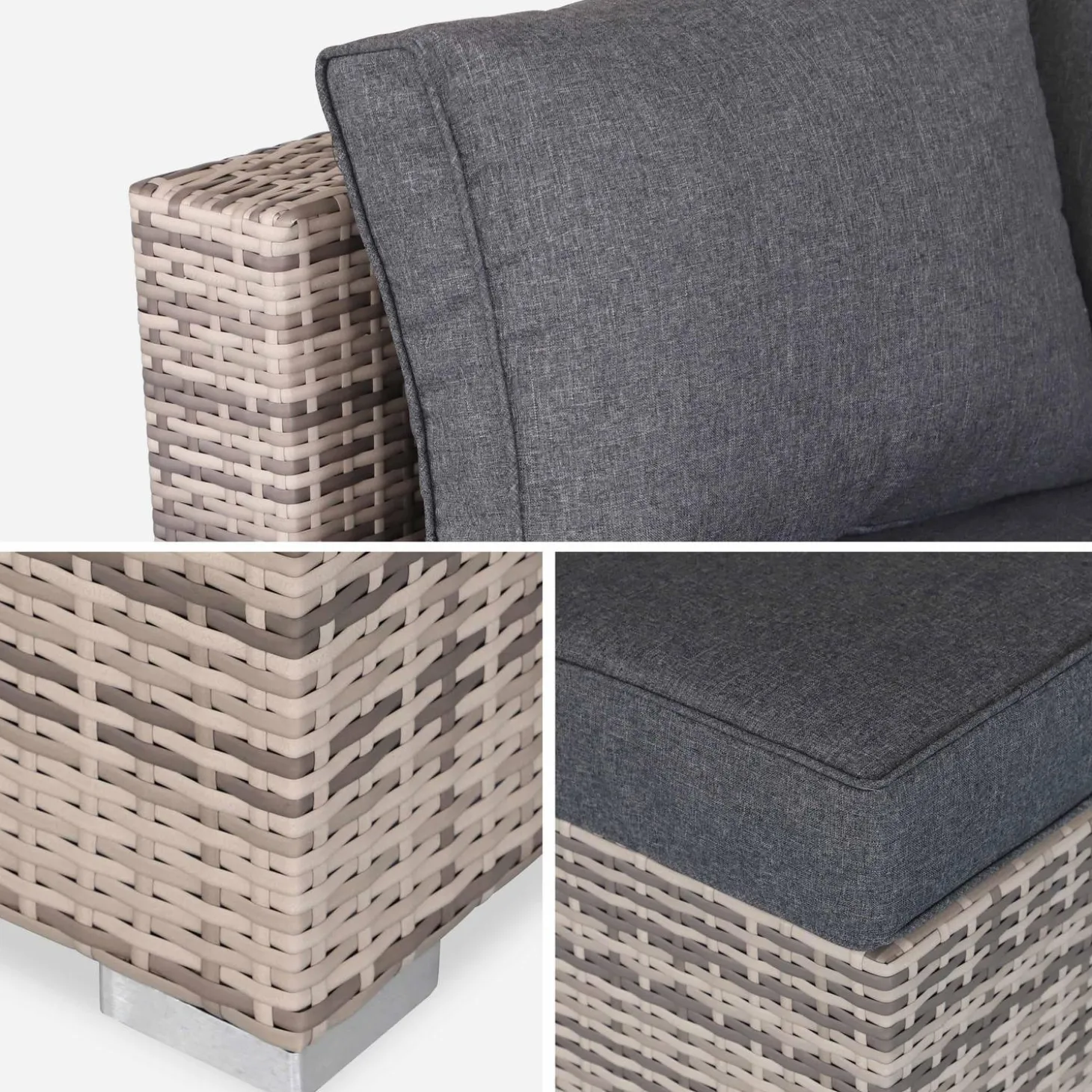 5-seater woven resin garden furniture set