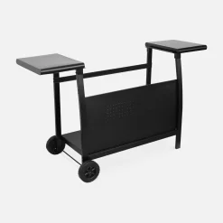 Serving cart for Porthos, 4-burner steel griddle