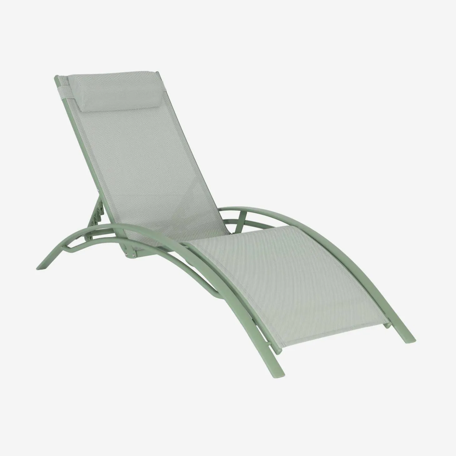 Set of 2 aluminium and textilene sun loungers, 4 reclining positions