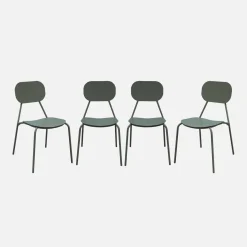 Set of 4 aluminium garden chairs