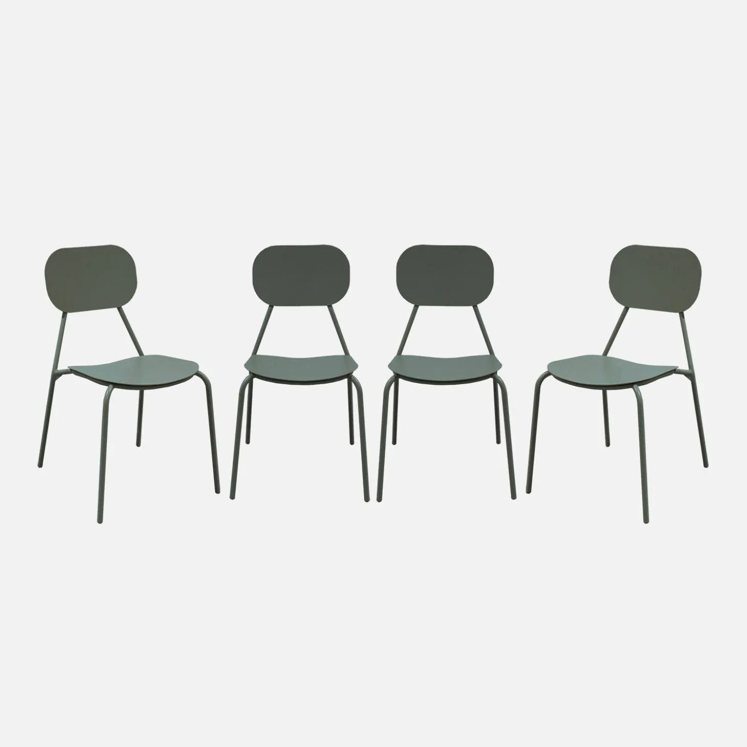 Set of 4 aluminium garden chairs
