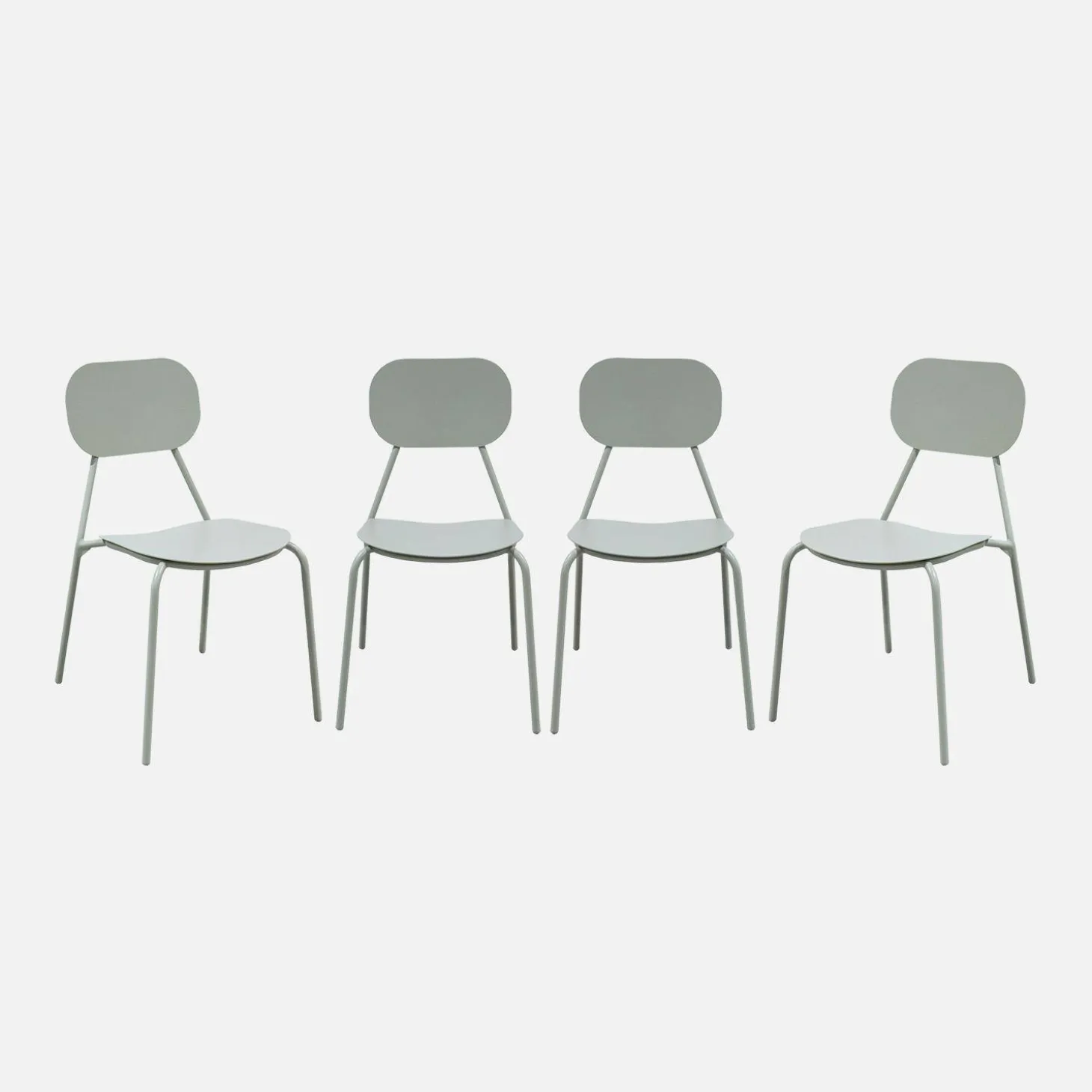 Set of 4 aluminium garden chairs
