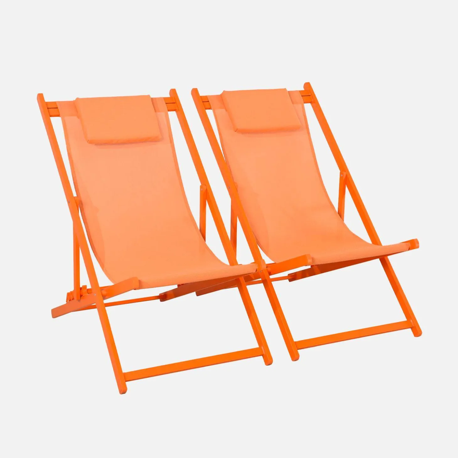 Set of 2 Aluminium multi-position sun loungers