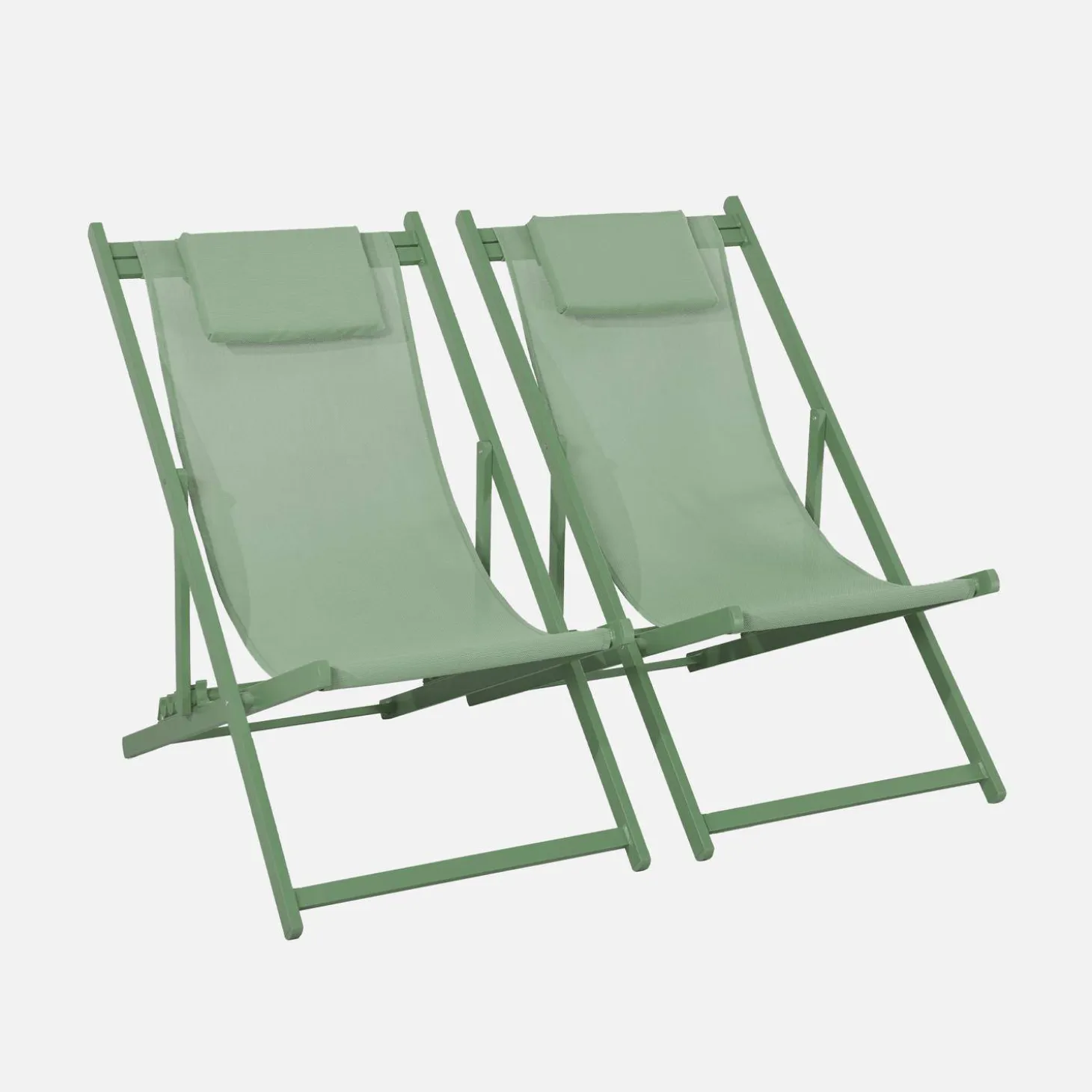 Set of 2 Aluminium multi-position sun loungers