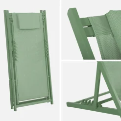 Set of 2 Aluminium multi-position sun loungers