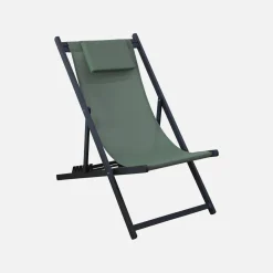 Set of 2 Aluminium multi-position sun loungers