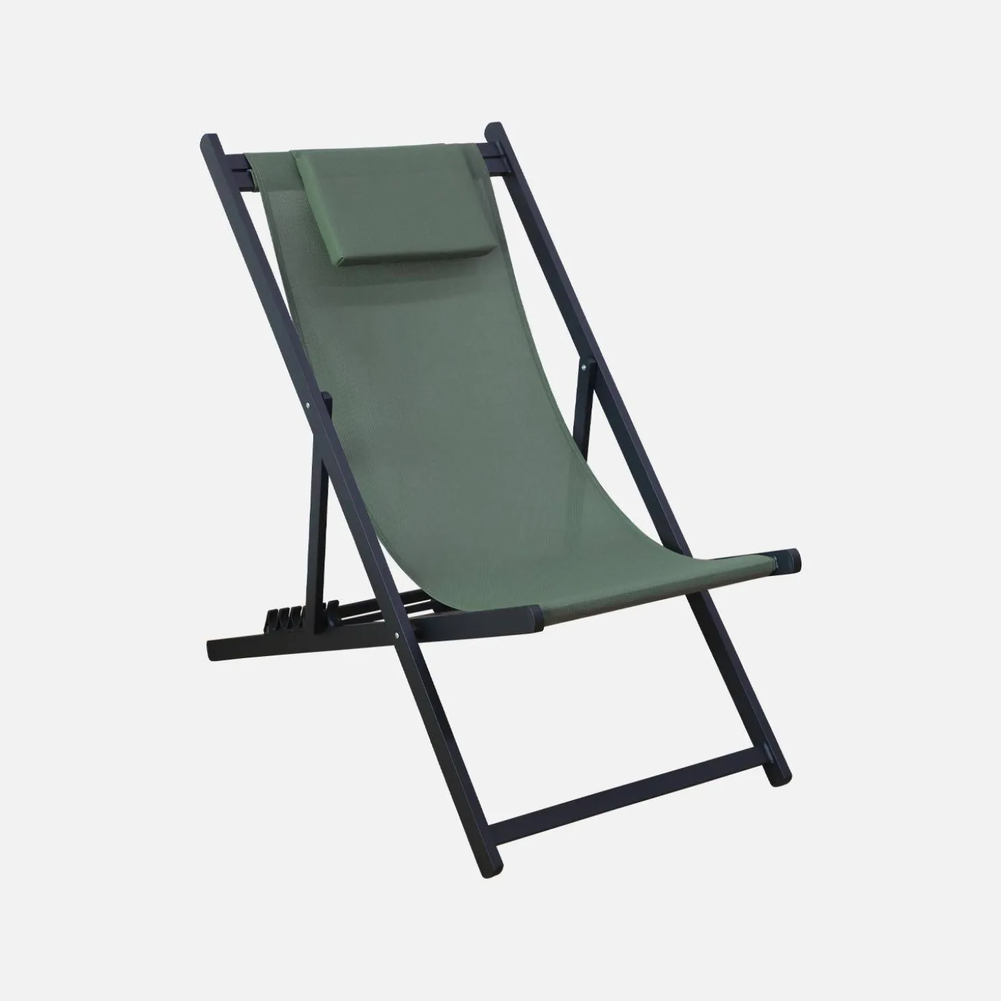 Set of 2 Aluminium multi-position sun loungers