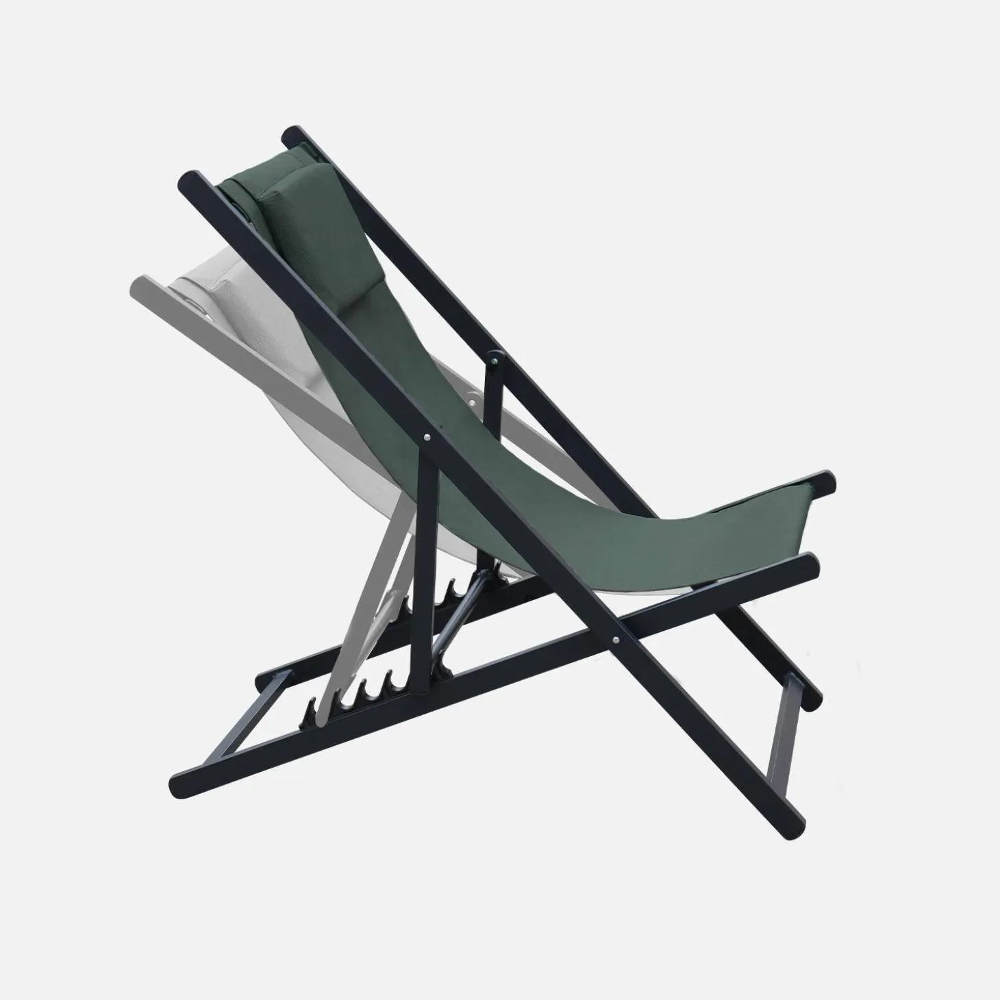 Set of 2 Aluminium multi-position sun loungers