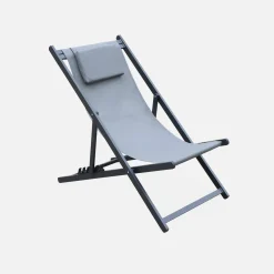Set of 2 Aluminium multi-position sun loungers