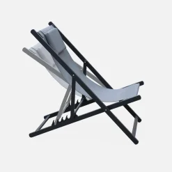 Set of 2 Aluminium multi-position sun loungers