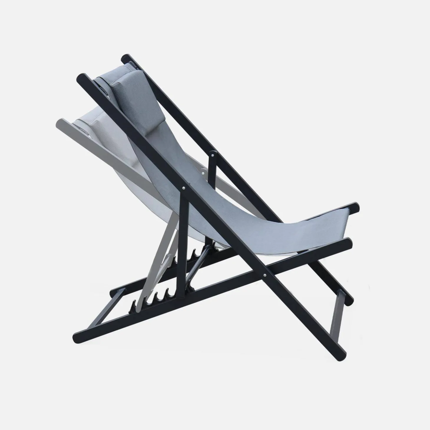 Set of 2 Aluminium multi-position sun loungers