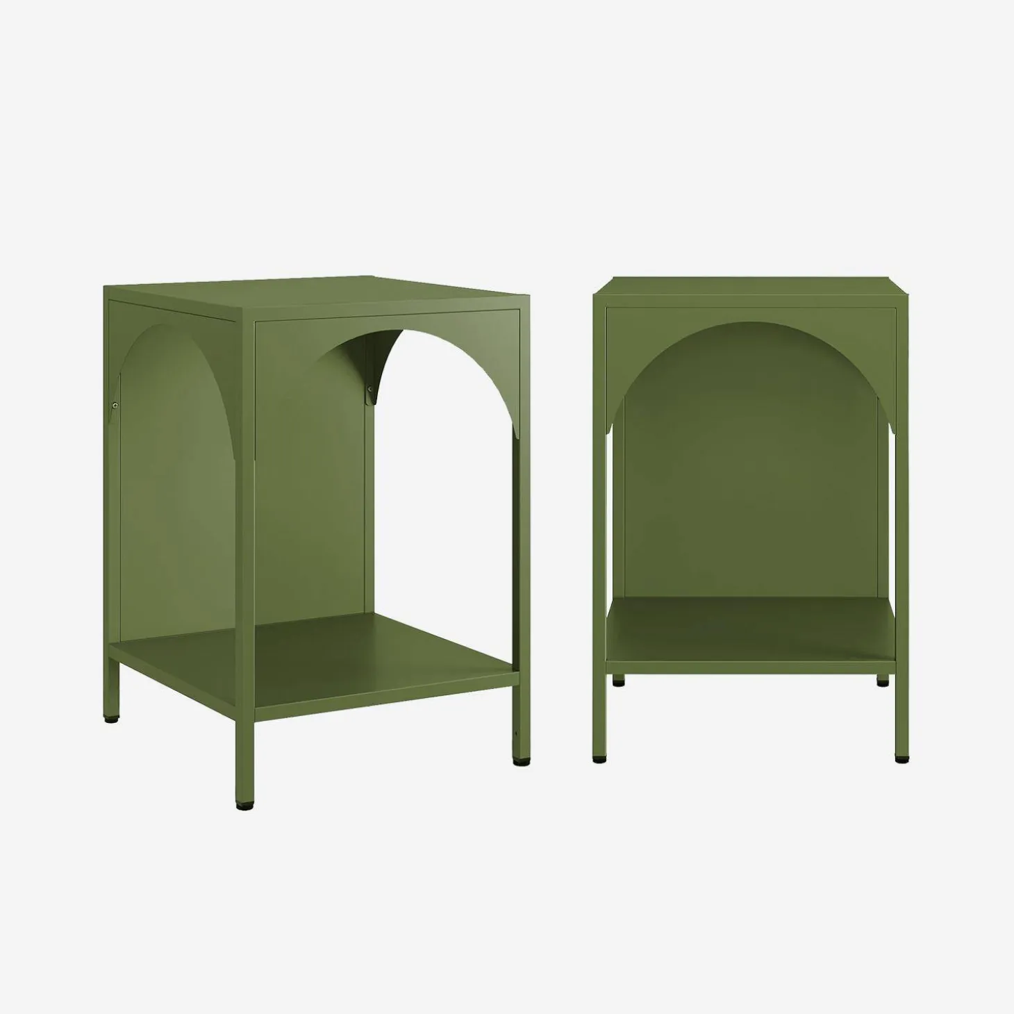 Set of 2 bedside tables, industrial-style, steel