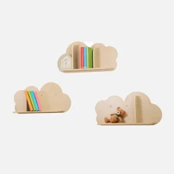 Set of 3 cloud wall shelves for children's bedroom