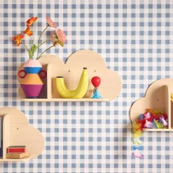 Set of 3 cloud wall shelves for children's bedroom