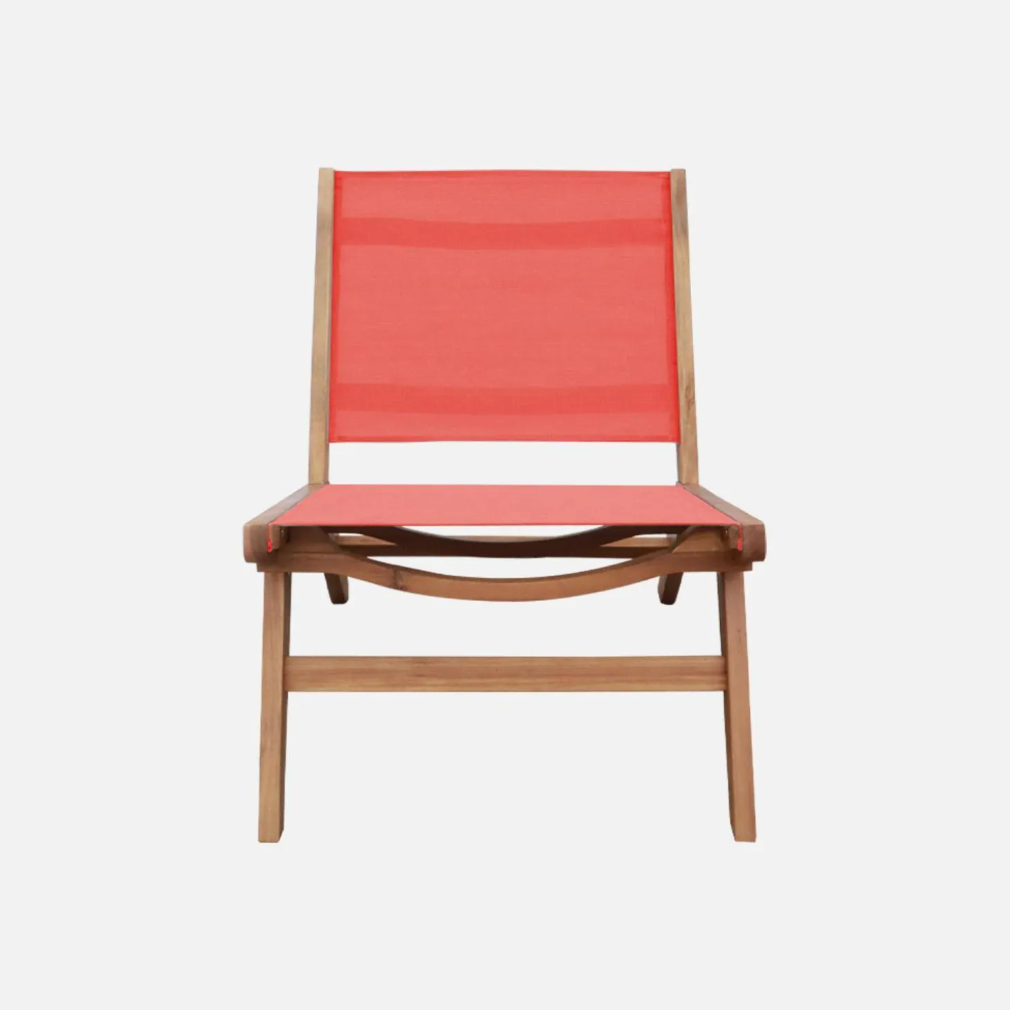 Set of 2 easy chairs acacia wood and textilene