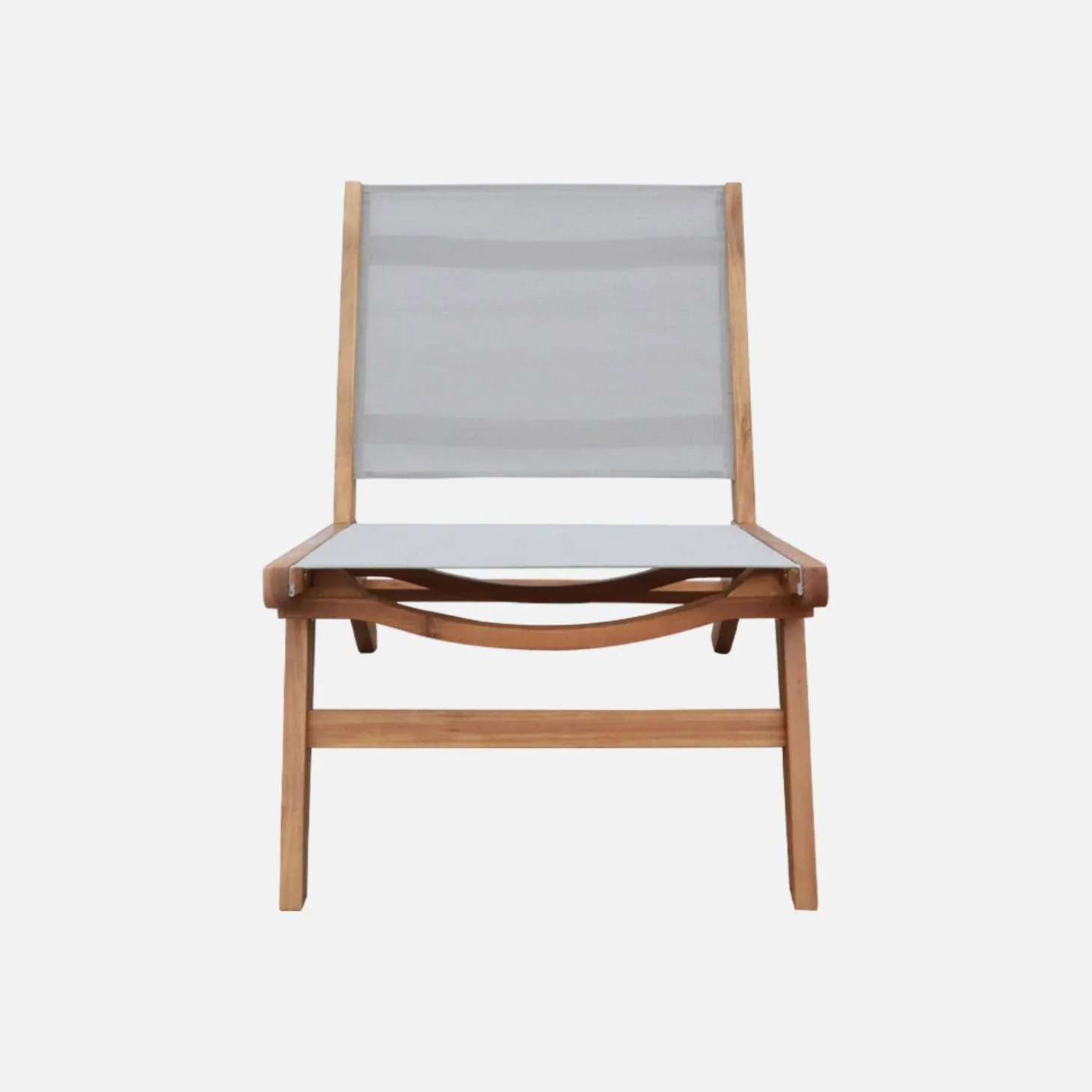 Set of 2 easy chairs acacia wood and textilene