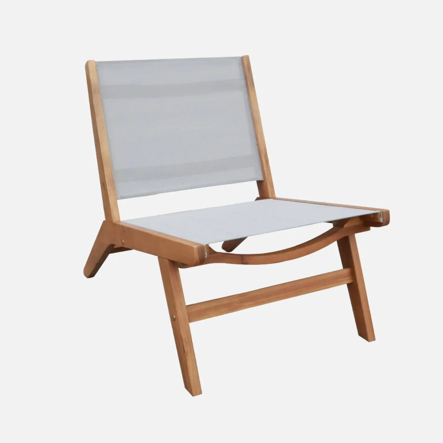 Set of 2 easy chairs acacia wood and textilene