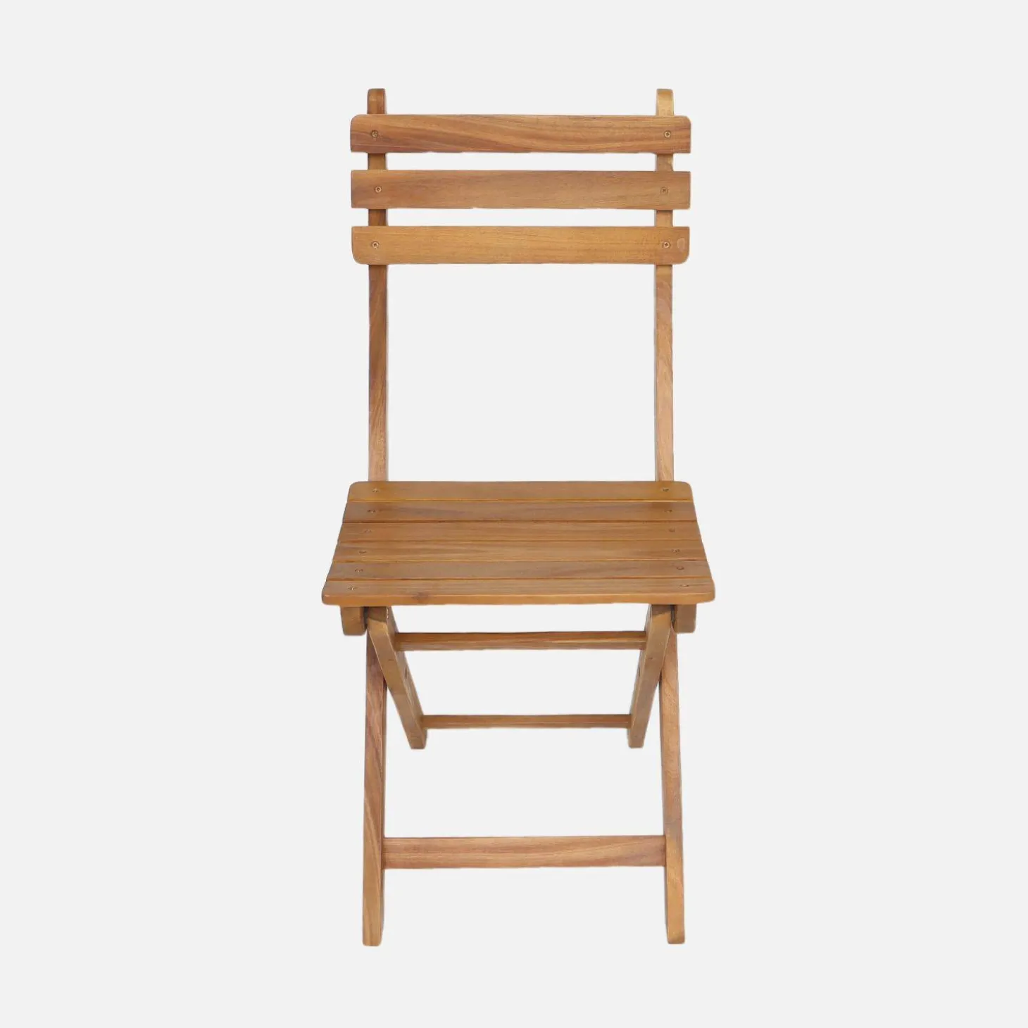 Set of 2 folding acacia garden chairs