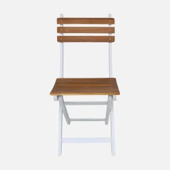 Set of 2 folding acacia garden chairs