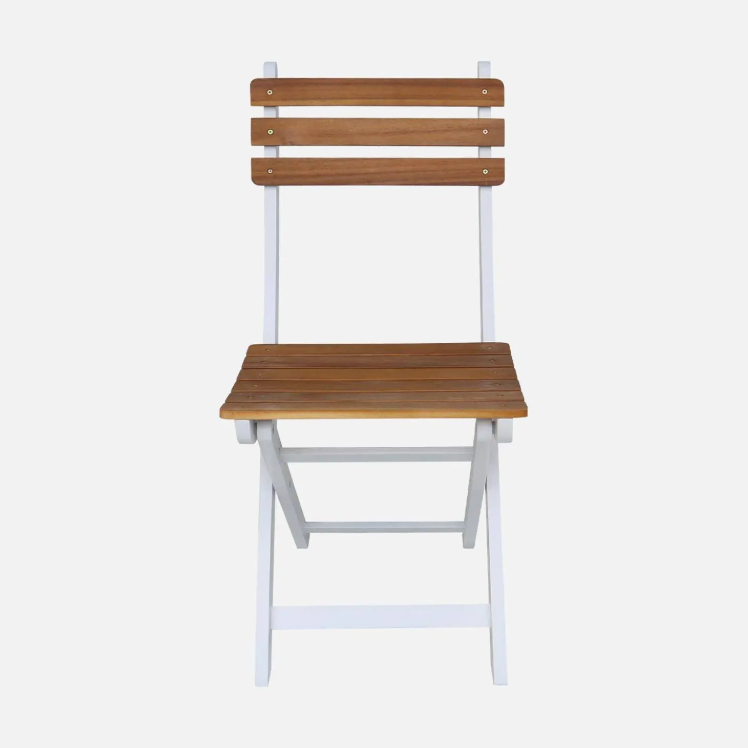 Set of 2 folding acacia garden chairs
