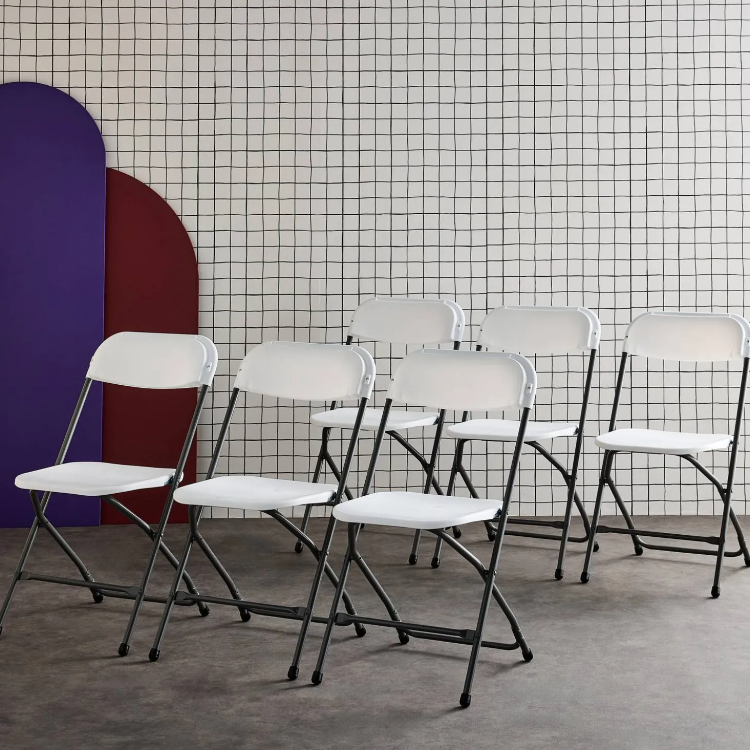 Set of 6 folding event chairs