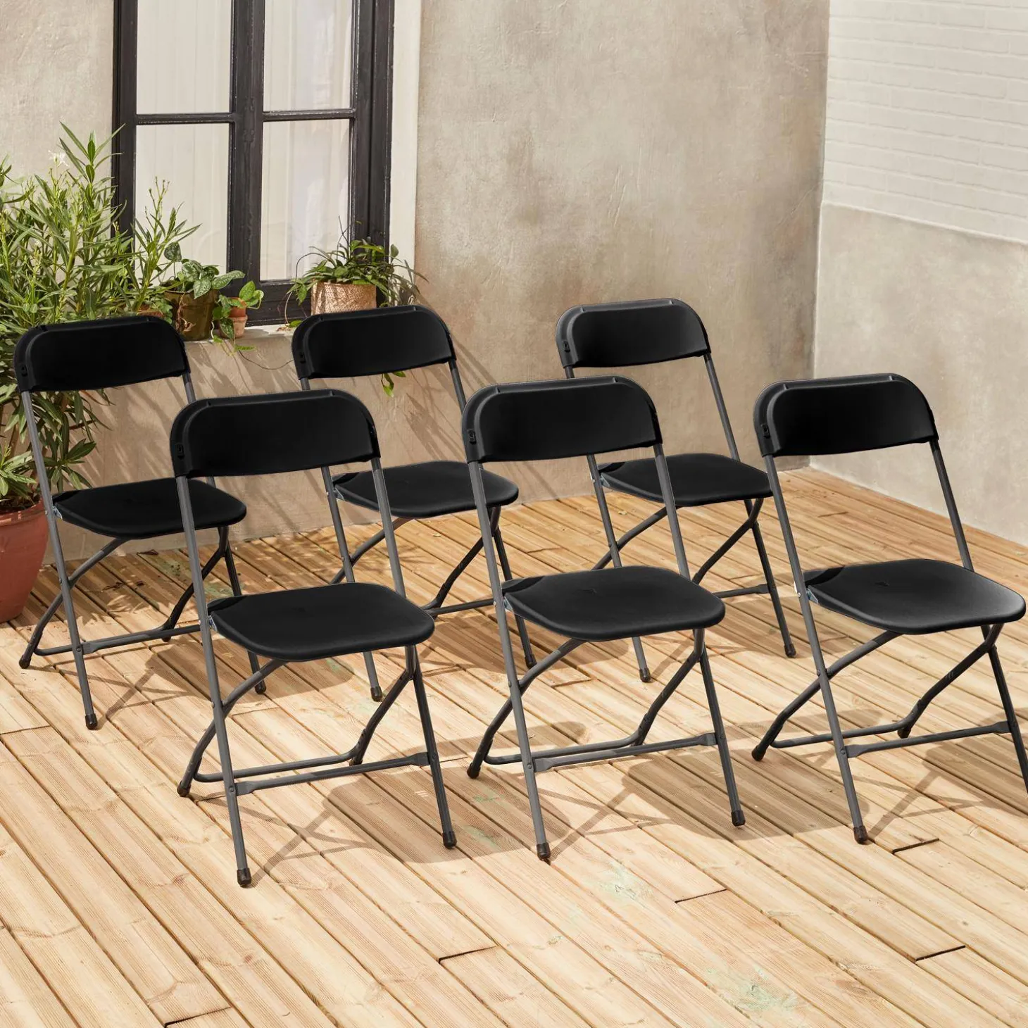 Set of 6 folding event chairs