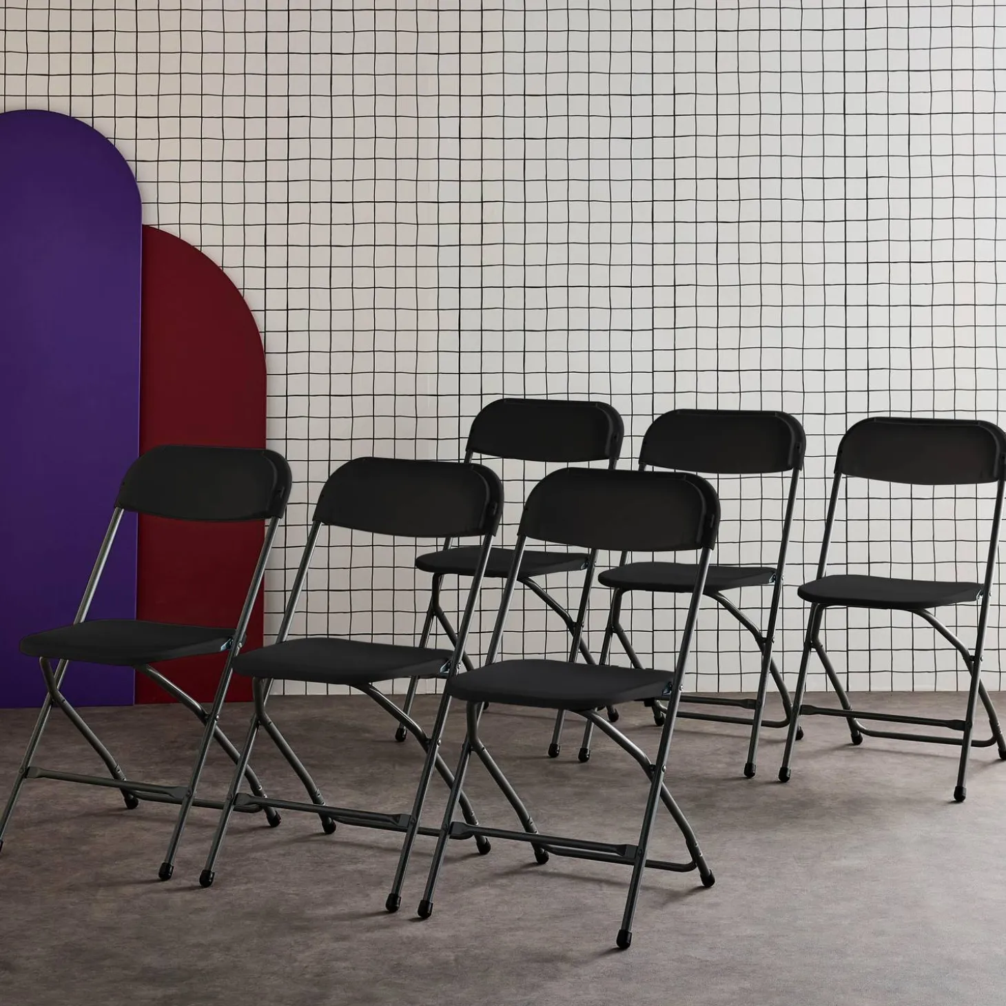 Set of 6 folding event chairs