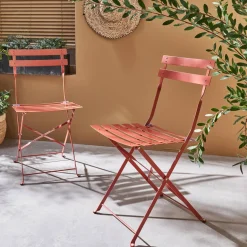 Set of 2 folding garden chairs