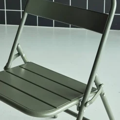 Set of 4 folding steel garden chairs