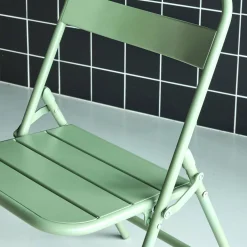 Set of 2 folding steel garden chairs