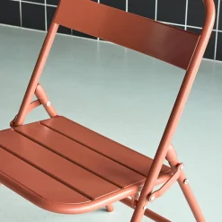 Set of 4 folding steel garden chairs