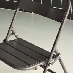Set of 4 folding steel garden chairs