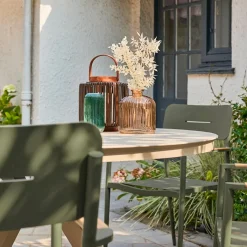 Set of 4 garden armchairs aluminium and textilene