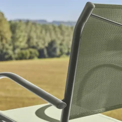 Set of 2 garden armchairs in aluminium and textilene