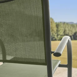 Set of 2 garden armchairs in aluminium and textilene