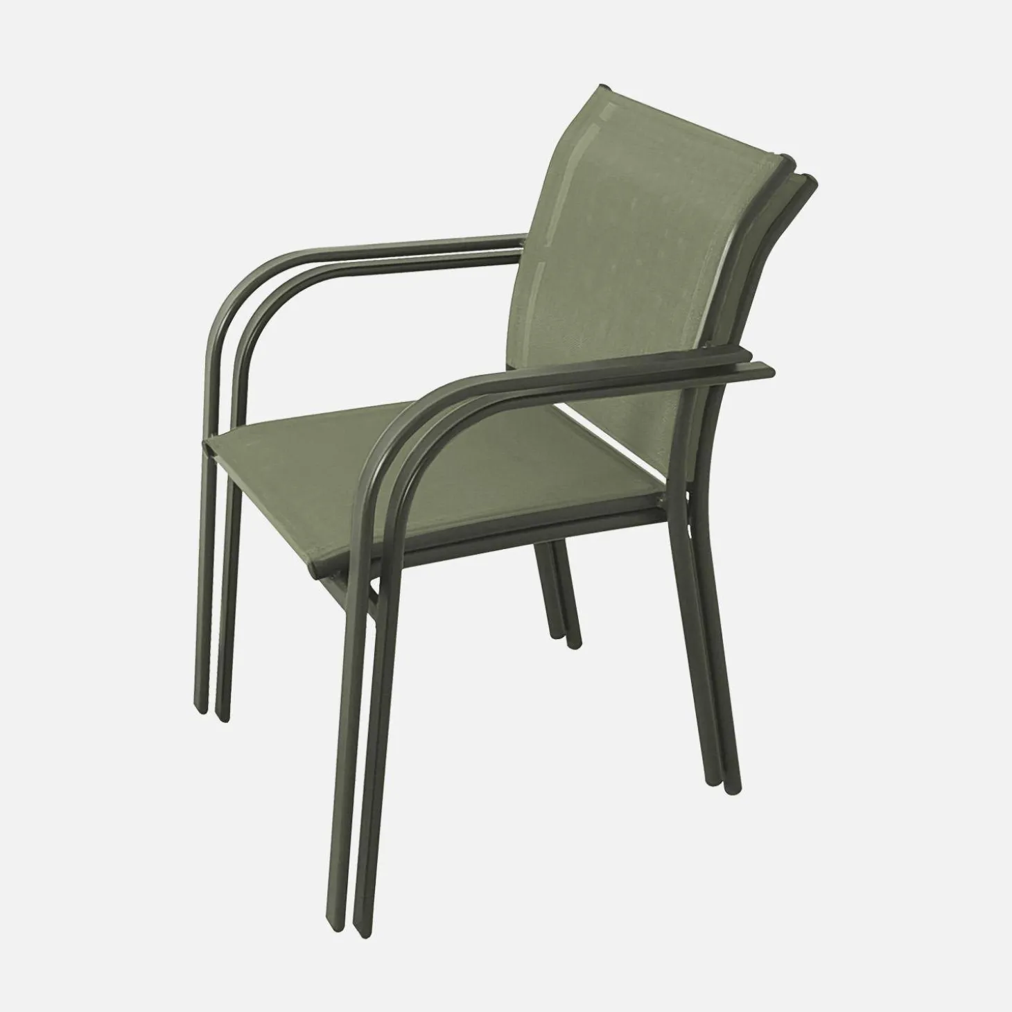 Set of 2 garden armchairs in aluminium and textilene