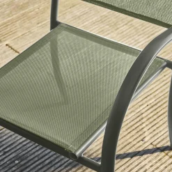 Set of 2 garden armchairs in aluminium and textilene
