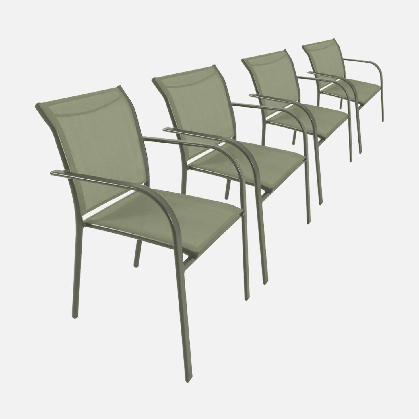 Set of 4 garden chairs in aluminium