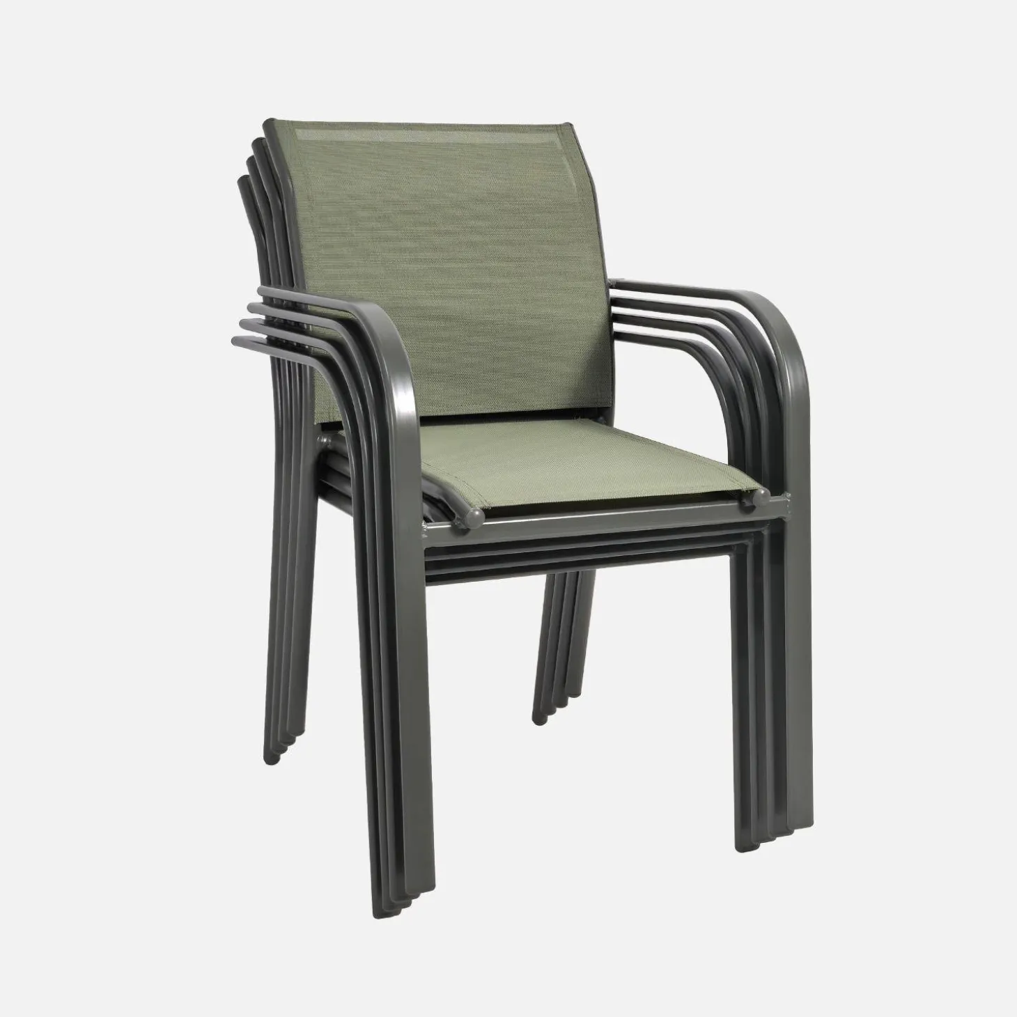 Set of 4 garden chairs in aluminium