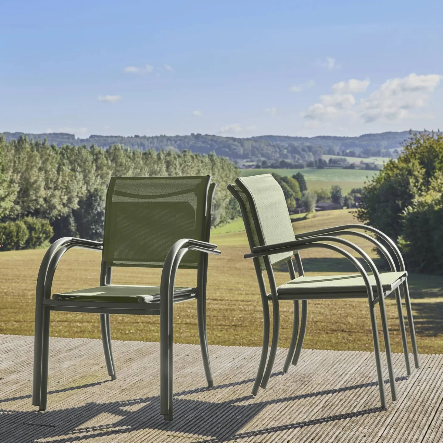 Set of 4 garden chairs in aluminium