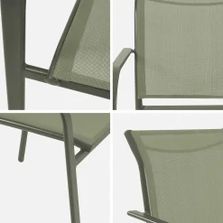 Set of 4 garden chairs in aluminium